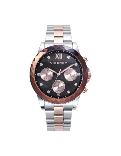 Viceroy 401164-73 Women's Two-Tone Steel Watch with Rose IP